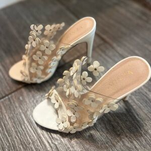 VENUS Cream Floral Women's Heels